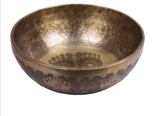 ขันร้องแก้วแกะสลักขนาดใหญ่พิเศษ สำหรับบำบัดด้วยเสียง ทำสมาธิ โยคะ - สำหรับการปฏิบัติธรรมะ ขันร้องแก้วบำบัดขนาดใหญ่ - Product Image 2