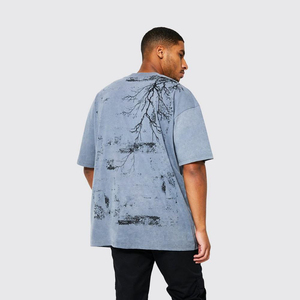 Men's Fashion Cotton Short Sleeve <b>Tshirts</b> Loose Fit Drop Shoulder Casual Baggy Crewneck Tee Tops Solid Oversized Design - Product Image 6