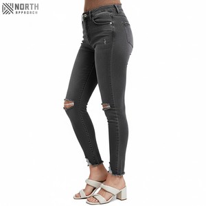 2025 Venta caliente calidad superior Slim Fit mujer algodón Denim Color sólido uso diario pantalones Oem Odm disponible - Product Image 2