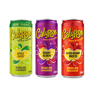 Calypso Apple Oasis Limonade pétillante sans sucre 330ml 24 canettes par carton avec édulcorants Sucralose - Product Image 3