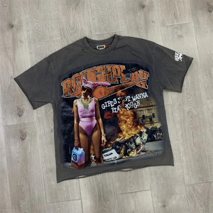 Camiseta de Manga Corta Rústica con Agujeros Estilo Vintage de la Marca de Moda RoughPlay Beat the Odds - Product Image 5