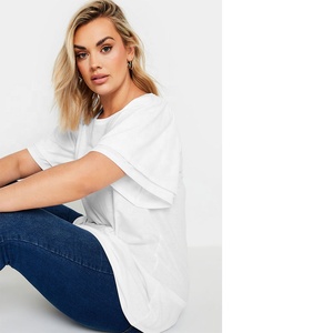 T-shirt à col rond pour femmes, manches courtes, décontracté, en coton, doux, respirant, coupe régulière, à porter tous les jours, tendance estivale - Product Image 4