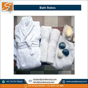 Custom Logo Print Digital Printing High Quality Quick Dry Azo-free 100% Carded Cotton Adult Bathrobes for Wholesale India - Product Image 6