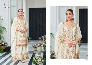 ชุดใส่ไปงานปาร์ตี้สำหรับผู้หญิงชุดสไตล์พาลาซโซปักลายสไตล์ซาลวาร์ Kameez - Product Image 5