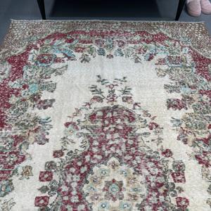Tapis vintage, tapis turc 5,2x8,9 pieds, tapis oriental en laine rouge et bleu - Product Image 4