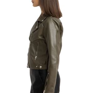 Chaquetas de Cuero Vacuno Genuino Hechas a Medida de Primera Calidad para Mujer, Chaquetas Vintage con Cierre de Cremallera 2026 - Product Image 3