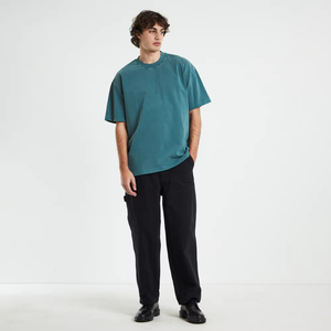 T-shirt surdimensionné 100% coton pour hommes épaule tombante avec conception imprimée personnalisée coupe ample Baggy Streetwear longs t-shirts tricotés - Product Image 3