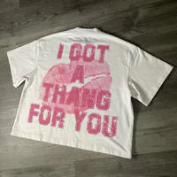 T-shirt sans manches pour homme en coton lourd surdimensionné, style vintage, imprimé graphique, épaules tombantes, col rond, streetwear, délavé, long, tricoté