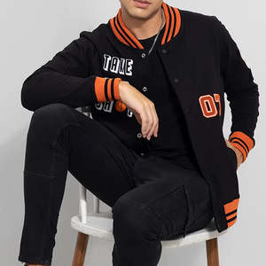 Veste universitaire décontractée pour homme 2025, vente chaude personnalisée, coupe-vent avec col montant, tissu en coton et laine bon marché - Product Image 6