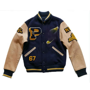OEM Unisex logotipo bordado personalizado chaquetas de béisbol con mangas de cuero Varsity invierno alta calidad parche trabajo botón Decoración - Product Image 3
