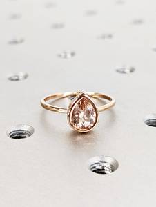 Vintage Teardrop Morganite <b>Ring</b> 925 14k Rose Gold Plated <b>Ring</b> Morganite Engagement <b>Ring</b> Promise <b>Ring</b> Gift For Her - Product Image 4
