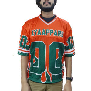 Maillot de football surdimensionné en maille tricotée, col en V, maille boxy, fabricant américain, maillots de football vintage personnalisés pour hommes, France - Product Image 1