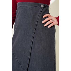 Jupe en jean à boutons latéraux Fumée - Product Image 1