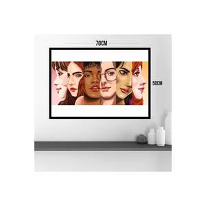 Table MDF Femme Grande Taille 70x50cm Cadre d'impression de qualité décolorée 19 'Arts muraux - Product Image 2