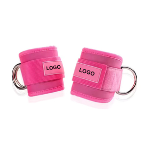 Vente chaude, sangles de cheville de haute qualité pour l'entraînement, en matériau PU, sangles de cheville pour la salle de sport avec machines à câbles, logo personnalisé possible - Product Image 1