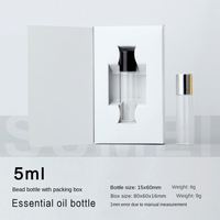 Bouteille de parfum rouleau de 5ml avec boîte d'emballage verre huile essentielle essai Pack échantillon blanc/noir bouteille de parfum avec boîte