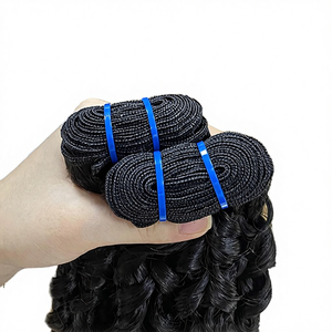 Perruque BELLE personnalisée en cheveux vierges bouclés Remy pour femmes, longue, en cheveux brésiliens, tissage à la machine, double trame, fixation à clipser, toutes couleurs, 100g - Product Image 2