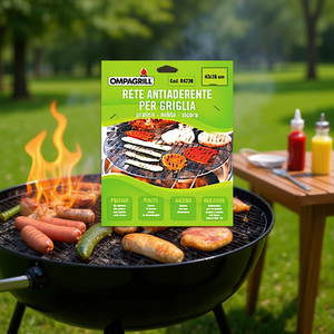 Ompagrill Rejilla de malla antiadherente con revestimiento de teflón 42x36cm Negra R4236 Accesorios para barbacoa - Product Image 3