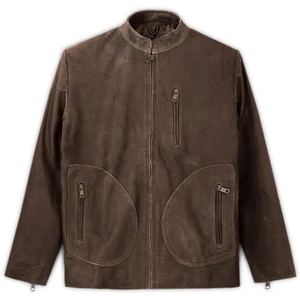 Chaqueta de Motocicleta de Lona Unisex Elegante, Cortavientos, Impermeable, con Borlas, Cierre de Cremallera Frontal, Tacto Suave, Cuero Vacuno, Ropa de Invierno - Product Image 3