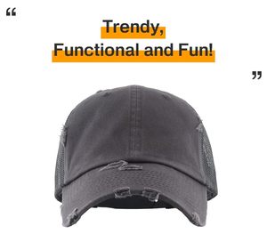 Casquette de baseball personnalisable à 5 panneaux de style punk pour hommes et femmes casquette de sport en détresse avec clip déco tendance nouveau style lavé - Product Image 5