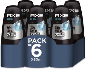Desodorante en barra Axe Roll On Ice Chill para hombre, paquete de 6 x 50 ml - Product Image 1