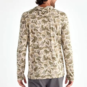Sudadera con capucha de pesca de manga larga para hombre de tendencia superior Suministro al por mayor de poliéster 100% de alta calidad - Product Image 5
