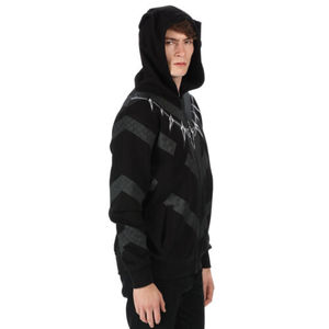 Sudadera con capucha unisex extragrande con cremallera completa, 100% algodón, forro polar de poliéster/algodón, ligera, cintura elástica, elástica en cuatro direcciones - Product Image 1
