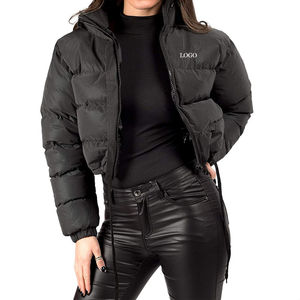 Chaqueta de Invierno Acolchada Gruesa y Cálida para Mujer, con Cierre, Manga Larga, Estilo Corto, Logotipo Personalizado, Precio al por Mayor OEM 2026 - Product Image 1