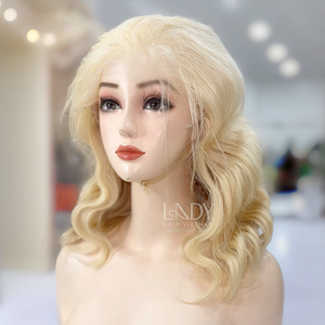 Pelucas de color rubio ondulado de cabello humano vietnamita 100% de la más alta calidad Cabello humano real de un donante con frontal 13x6 - Product Image 3
