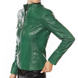Chaqueta de Cuero Genuino para Mujer, Diseño 2026, Color Personalizado, Tejida, Transpirable, Ecológica, de Alta Calidad, al por Mayor, Cuello Alto, para Invierno - Product Image 5