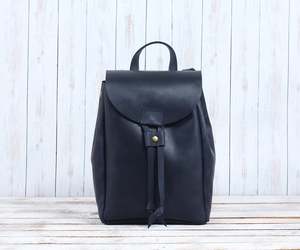 Sac à dos unisexe professionnel en cuir véritable avec motif bonbon et fermeture éclair - Product Image 1