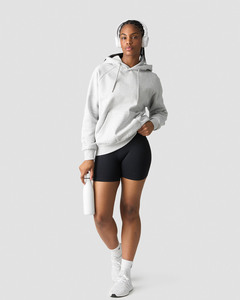 Haute qualité nouveau Design gris femmes goutte épaule vêtements de tous les jours à capuche Anti-rides respirant personnalisé blanc avant 100% coton - Product Image 4