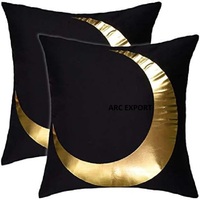 Fournisseurs en gros de matériau moderne en velours de couleur noire avec ligne dorée Ensemble de canapés design fantaisie Coussin décoratif