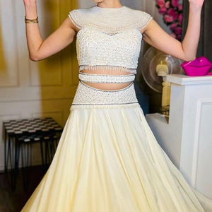 NEW--INDIAN & robe de soirée à perles/séquence brodée sur chemisier et robe LEHENGA de DESIGNER du pakistan = 2023 - Product Image 1