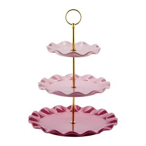 Support de présentation de nourriture à 3 niveaux en métal doré, support de buffet, support de dessert en gros, réchaud à buffet pour fête - Product Image 1