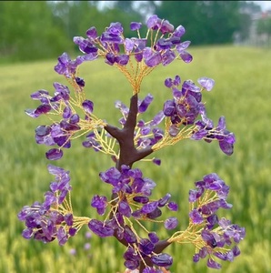 Arbre en cristal d'améthyste naturel, arbre en pierres précieuses artisanal pour la décoration de la maison, la guérison, la beauté, l'équilibre et l'énergie positive pour votre maison - Product Image 3