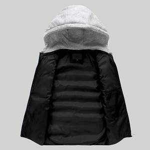 2025Men's sin mangas ligero acolchado Puffer Down invierno con capucha abajo algodón chaleco Casual chaleco suelto Abrigo con capucha - Product Image 1
