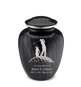 Pearl Black Embrace Adult Personalized Golf Cremation <b>Urns</b> for Human Ashes <b>Large</b> Funeral <b>Urn</b> for Men and Women Custom SIze <b>Urns</b> - Product Image 3