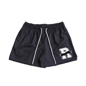 Short d'été respirant en maille solide de haute qualité pour hommes Taille élastique avec cordon de serrage et logo brodé de haute qualité - Product Image 1