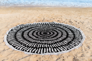 Serviette de plage ronde en coton 100% avec motif mandala, en coton imprimé, pour la plage, fournisseur en Inde - Product Image 4