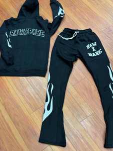 ชุดวอร์มผู้ชายแบบหลวม สไตล์ดิสเทรส ปักลาย ซิปหน้า มีฮู้ด ผ้าโพลีเอสเตอร์/คอตตอนบุขน สำหรับฤดูหนาว ผลิตตามสั่งขายส่ง - Product Image 4