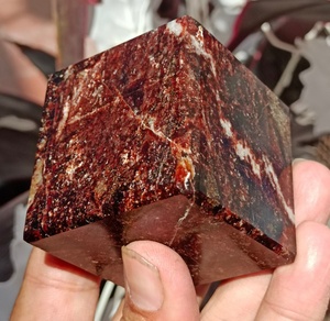 Cubo de piedras preciosas de cristal granate, piedra de cristal de Geometría Sagrada, cuadrícula de piedras geométricas curativa de Reiki - Product Image 2