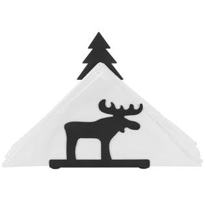 Porte-serviettes élégant en métal noir renne arbre de Noël utilisation pour dessus de table de cuisine porte-serviettes en métal en forme créative - Product Image 1