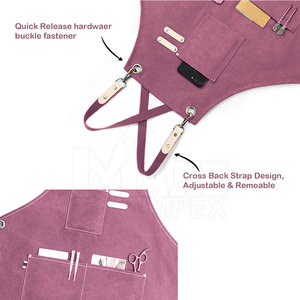 Tablier de barbier imperméable et respirant de nouvelle conception avec bandoulière multi-poches et options personnalisables - Product Image 5