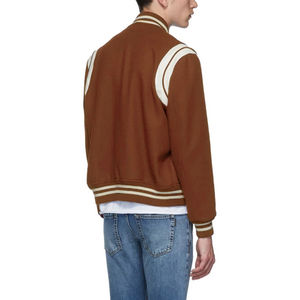 Blouson aviateur personnalisé en laine lourde pour hommes à manches longues avec col montant et bouton de haute qualité pour veste d'hiver pour hommes - Product Image 2