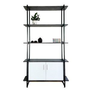 Bibliothèque de salon KS68165 avec cadre en bois et en fer, type autoportant, tiroirs de rangement, en plastique, convient pour l'espace de bureau - Product Image 1