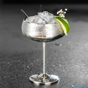 Stainless Steel Cocktail <b>Coupe</b> <b>Glass</b> Metal Martini Goblet Silver Barware Set for Parties Restaurants Bar Elegant Drink Server - Product Image 1