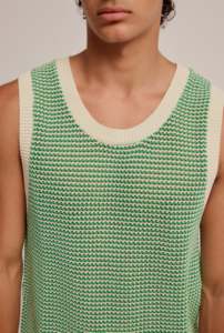 Summer Beach Custom Cotton Hollow High Twist Cotton <span class=keywords><strong>Crochet</strong></span> Loose Sleeveless Top Knitted Vest Men's Sweater - Product Image 5