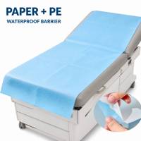 Rouleau de drap médical jetable en papier crépon, housse de table d'examen, de table de massage, de table de spa, imperméable en PE pour hôpital