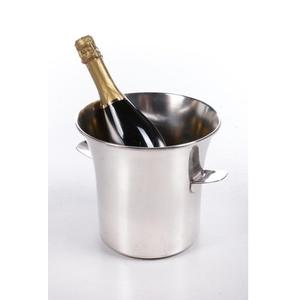 Cubo de hielo de champán de alta calidad con mango de alambre y logotipo personalizado aceptado enfriador de cerveza enfriador de vino de Metal con acabado plateado - Product Image 3